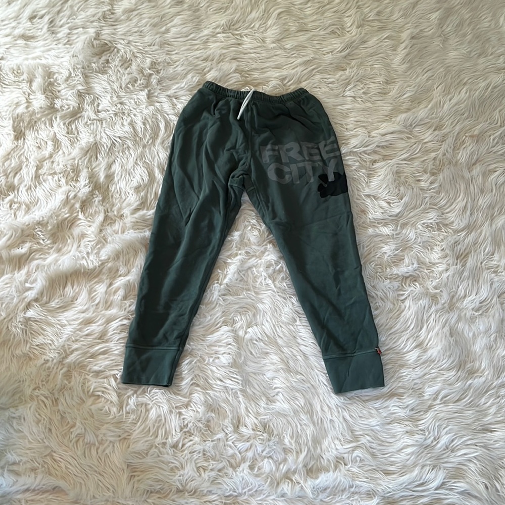 Free City jogger sweatpants- green/ gray